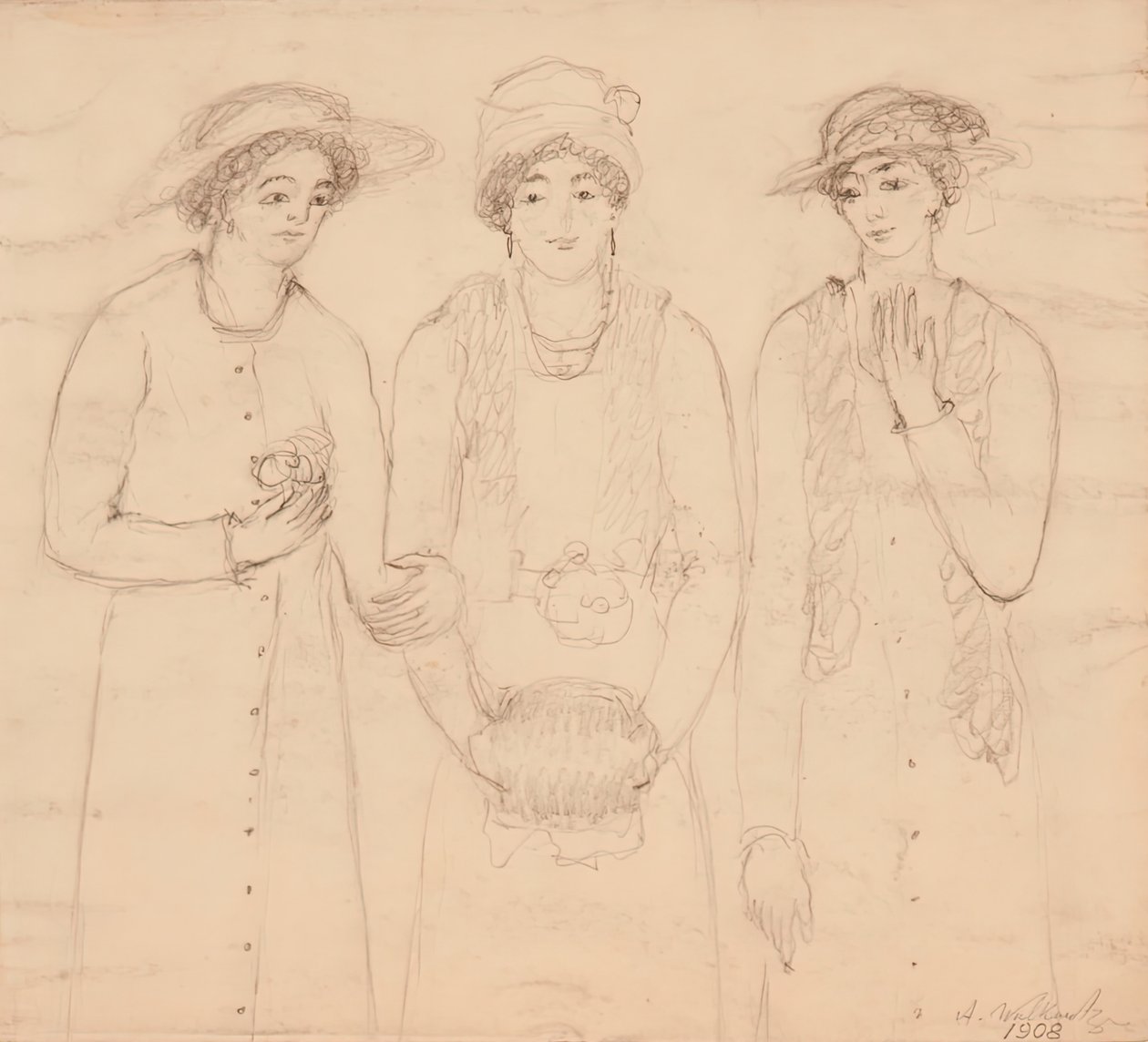 ثلاث نساء ، 1908. بواسطة ابراهام والكويتز