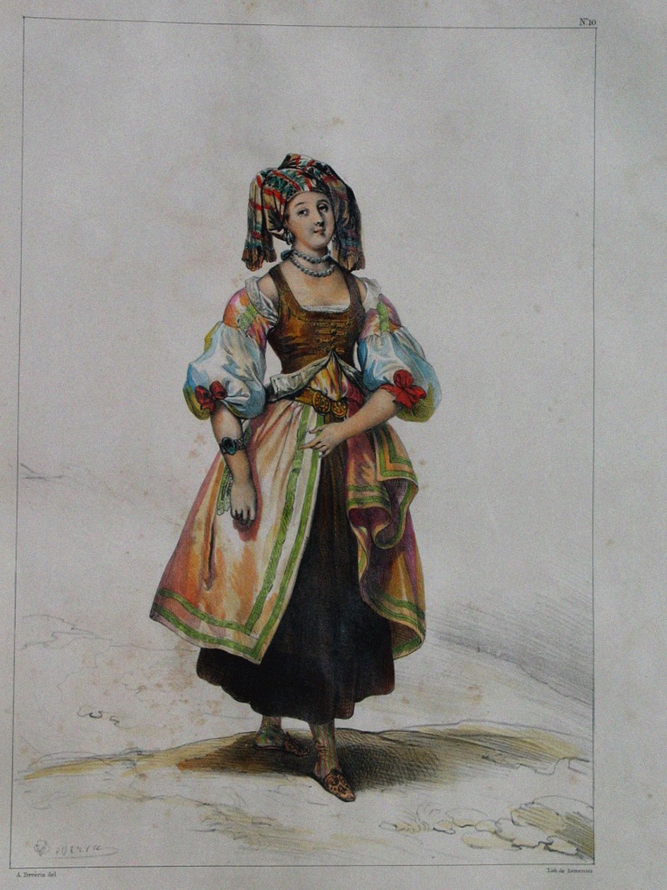 امرأة بالثوب الروسي ، ج. 1843 بواسطة أخيل ديفيريا