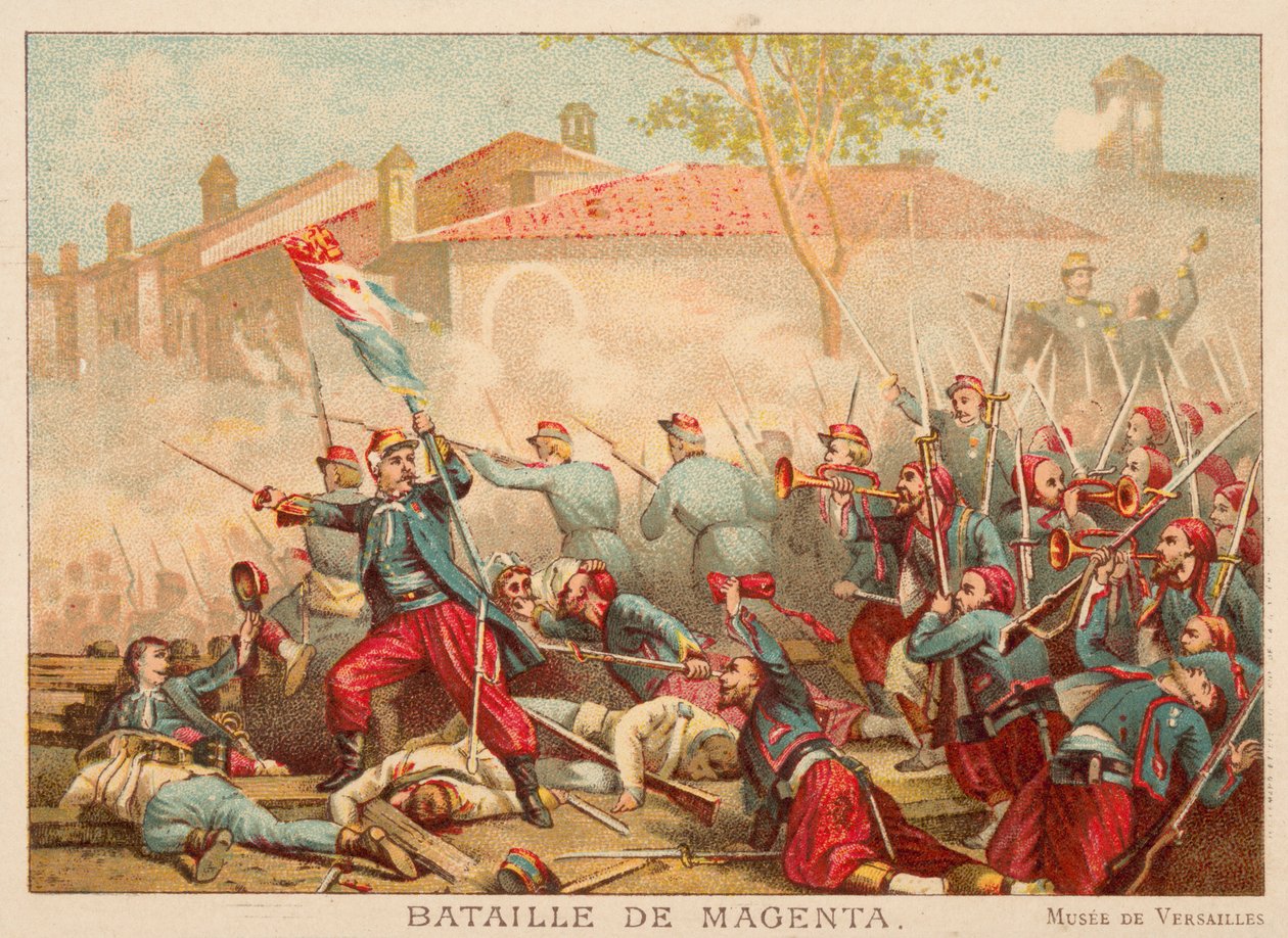 معركة ماجنتا ، إيطاليا ، 1859 (chromolitho) بواسطة أدولف إيفون