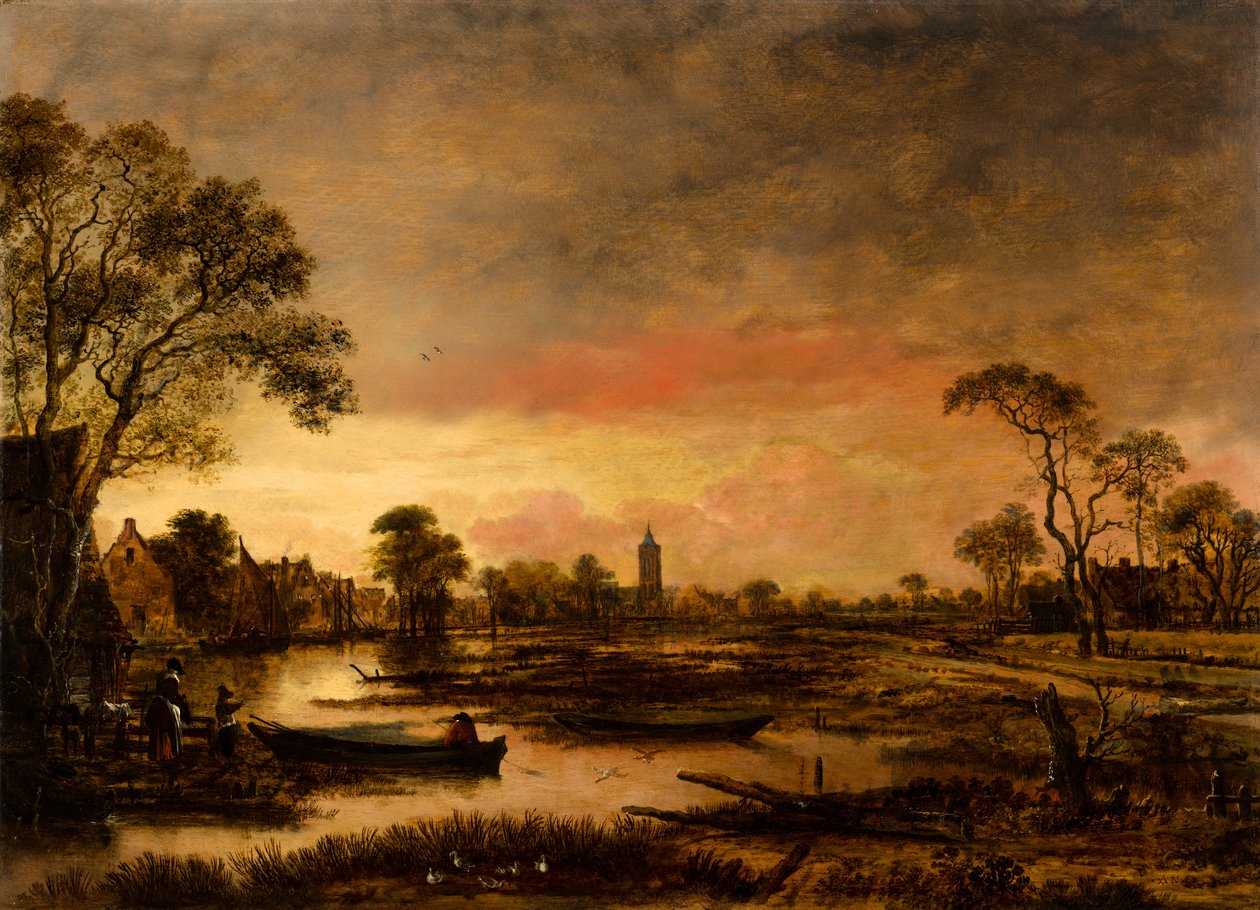 المناظر الطبيعية للنهر بواسطة Aert van der Neer
