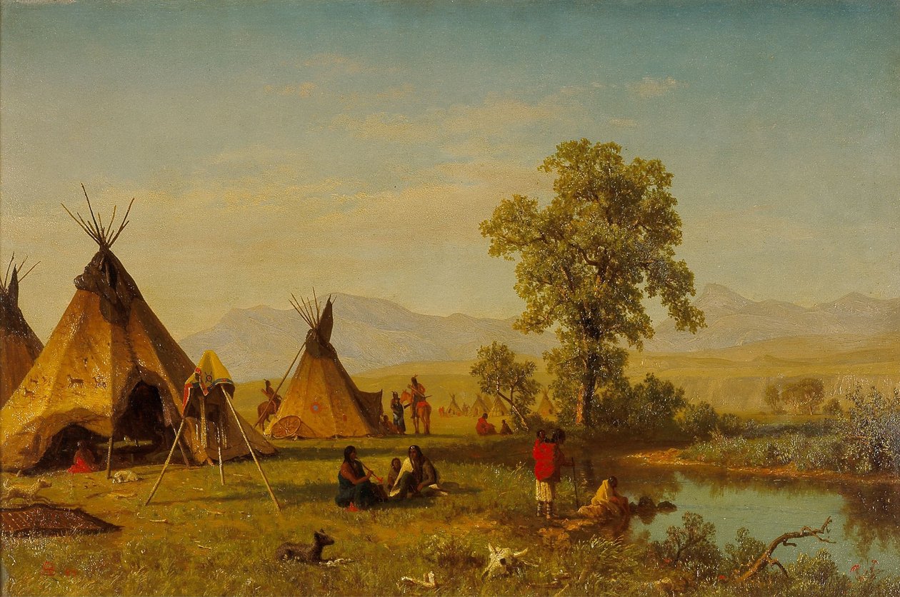 Sioux Village قرب Fort Laramie بواسطة ألبرت بيرشتات