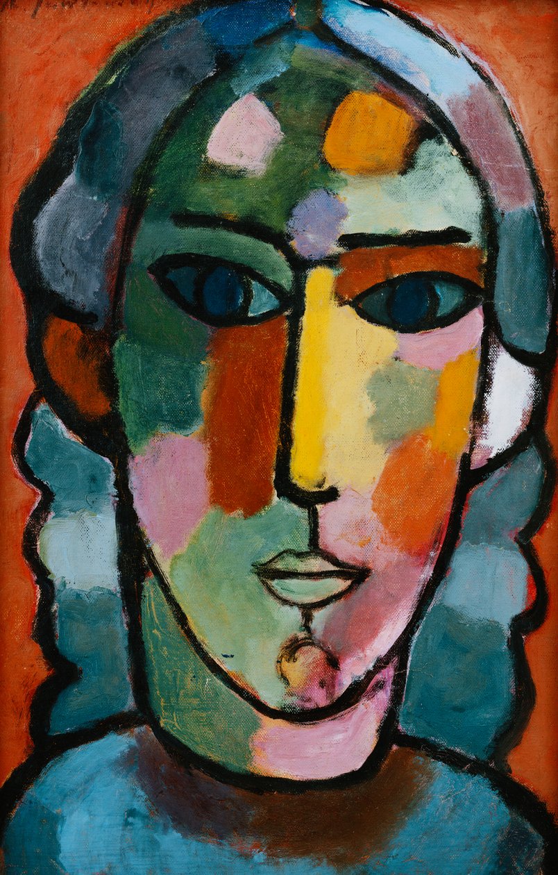 رأس الفتاة ؛ مادشينكوبف ، ج. 1915-16 بواسطة Alexej von Jawlensky