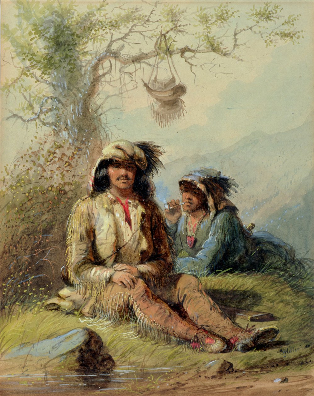 الصيادون ، 1858 بواسطة ألفريد جاكوب ميلر