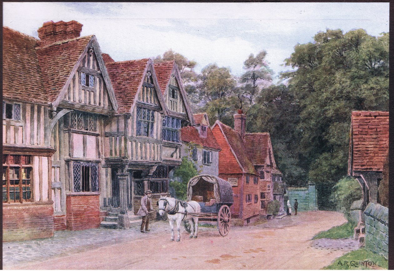 Chiddingstone ، Kent ، من The Cottages and the Village Life of Rural England نشرته Dent & Sons Limited ، 1912 بواسطة ألفريد روبرت كوينتون