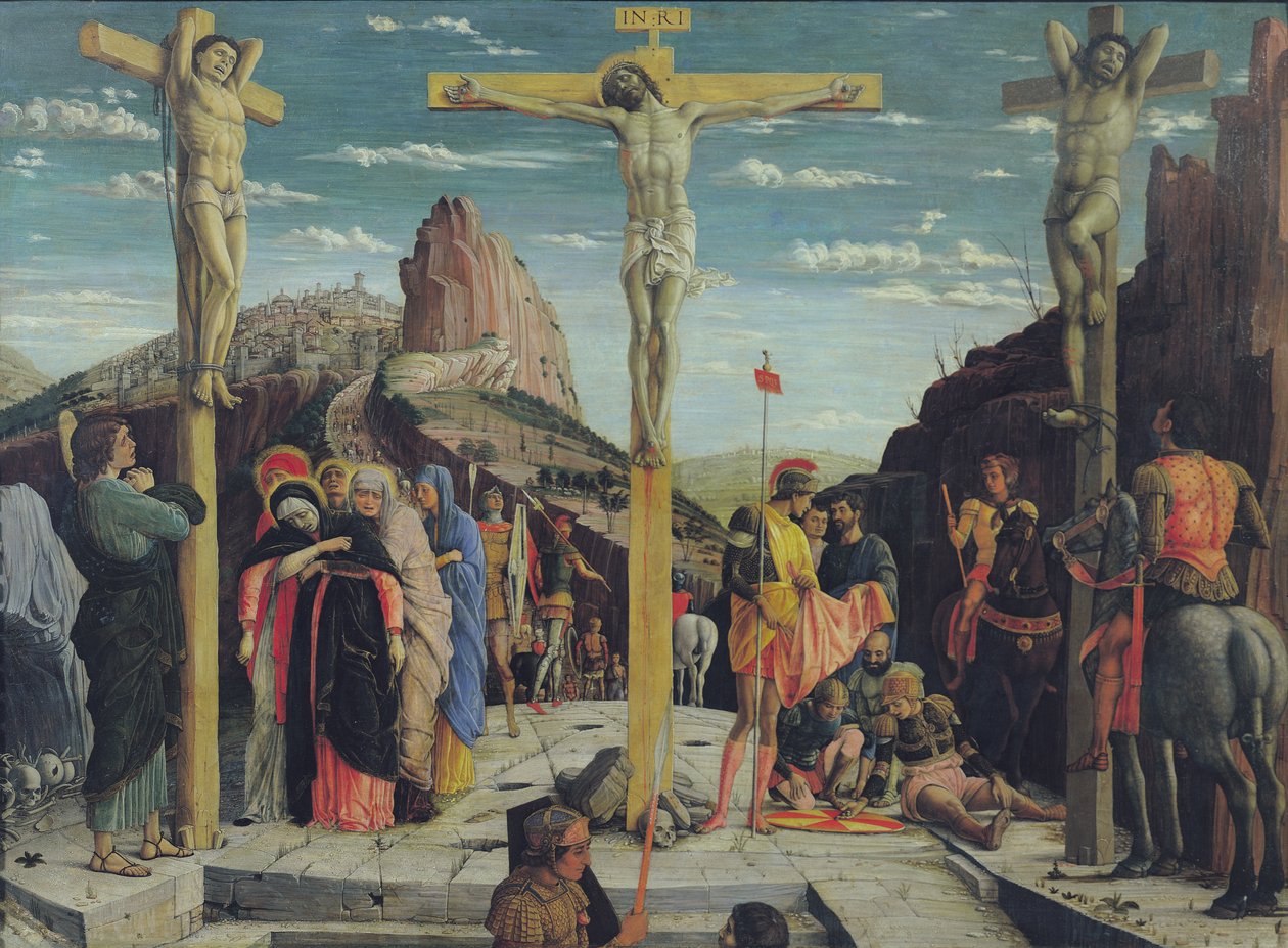 كالفاري ، لوحة بريديلا المركزية من مقبرة القديس زينو في فيرونا ، 1456-60 زيت على لوحة) بواسطة أندريا مانتيجنا