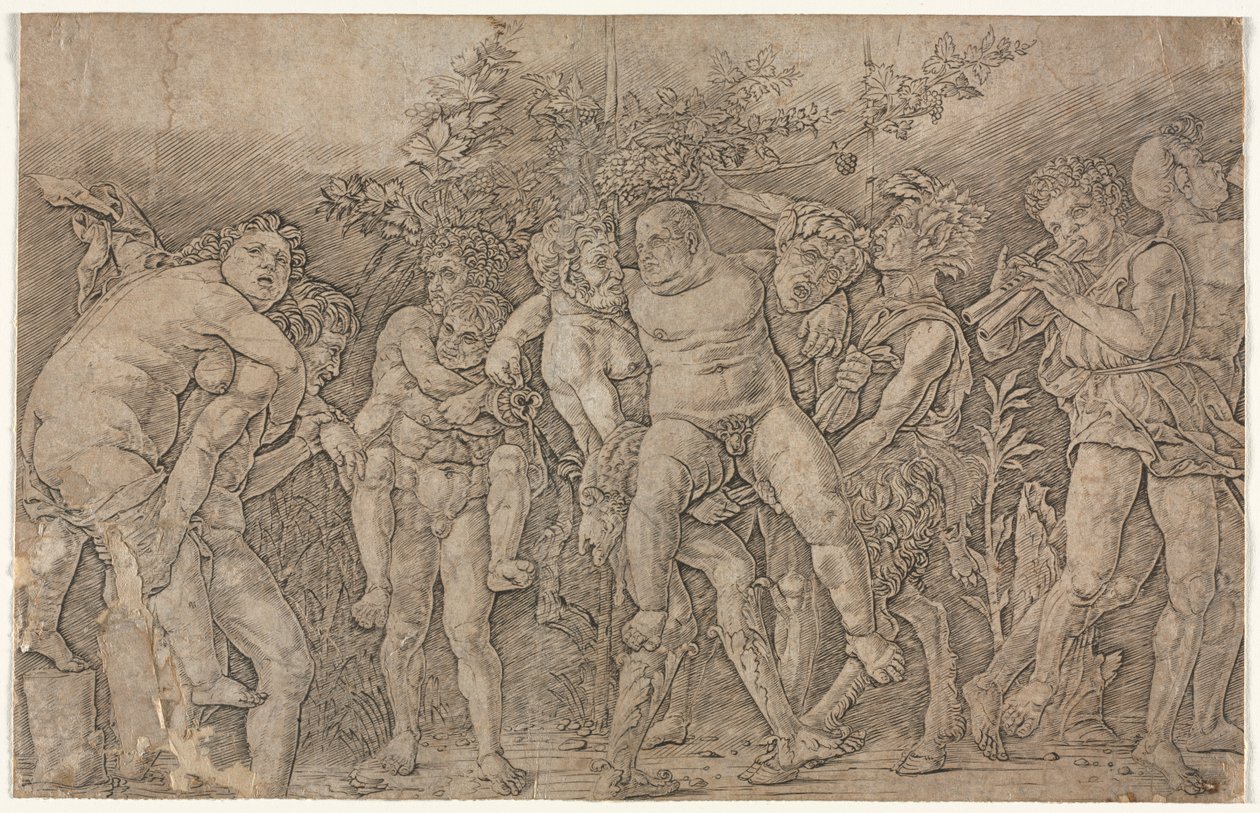 Bacchanal مع Silenus. بواسطة أندريا مانتيجنا