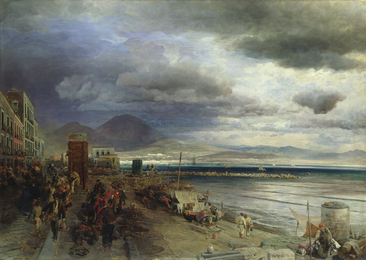 ساحل نابولي 1877 بواسطة أندرياس أشنباخ