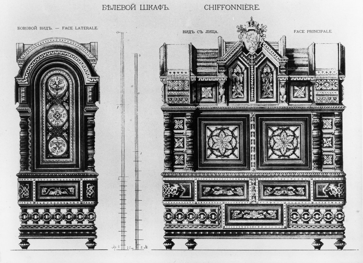 تصميم لخزانة من الكتان ، 1870s بواسطة أندريه ليونتيفيك جون