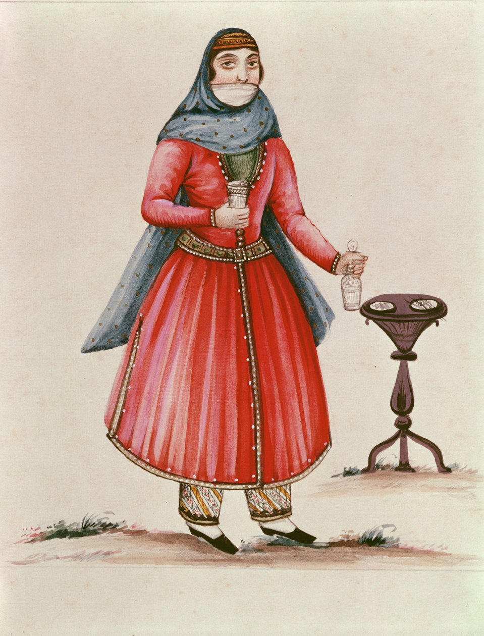 زي أرمني c.1840 (مرحاض على ورق) بواسطة المدرسة الأرمنية