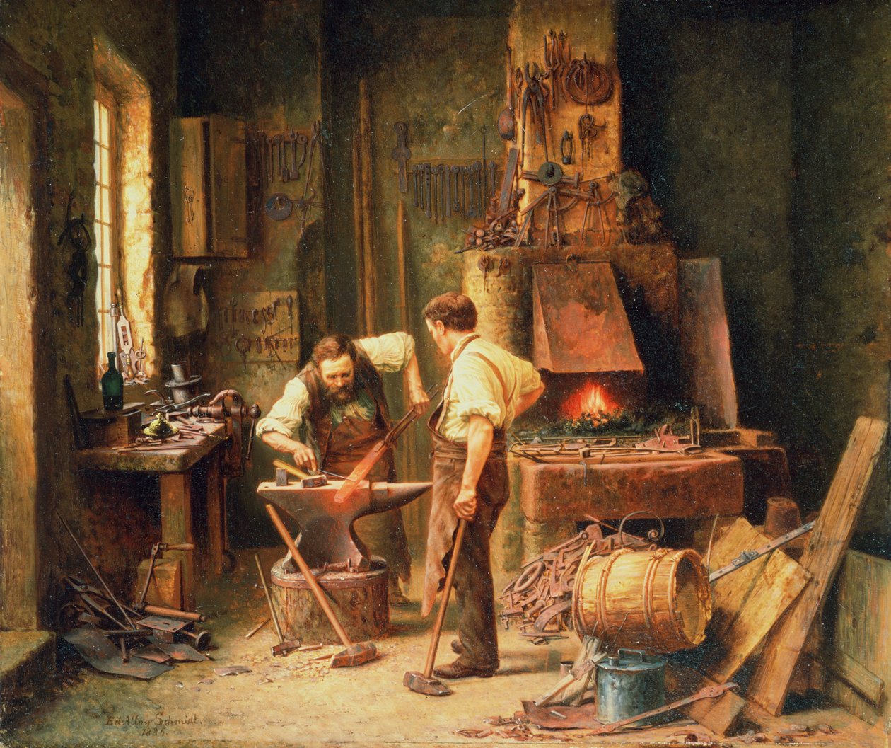 The Forge ، 1836 بواسطة آرثر شميدت