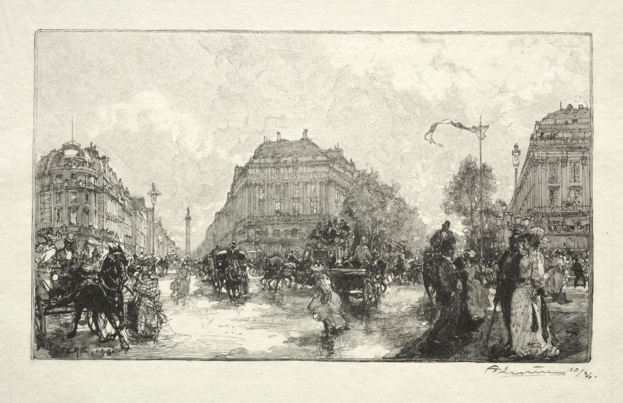 Place de l'Opera بواسطة أوغست لويس ليبيري