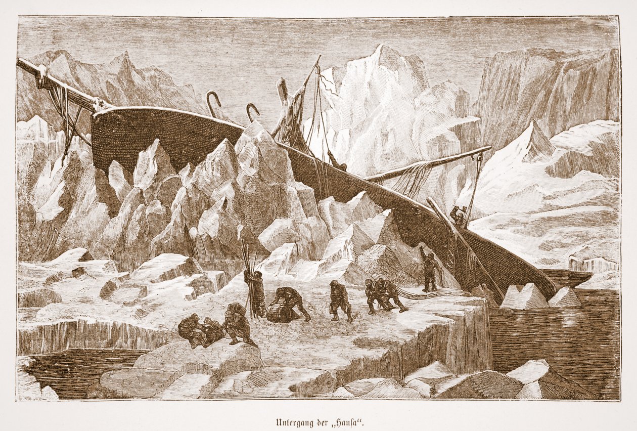 غرق هانسا ، 1876 بواسطة المدرسة النمساوية