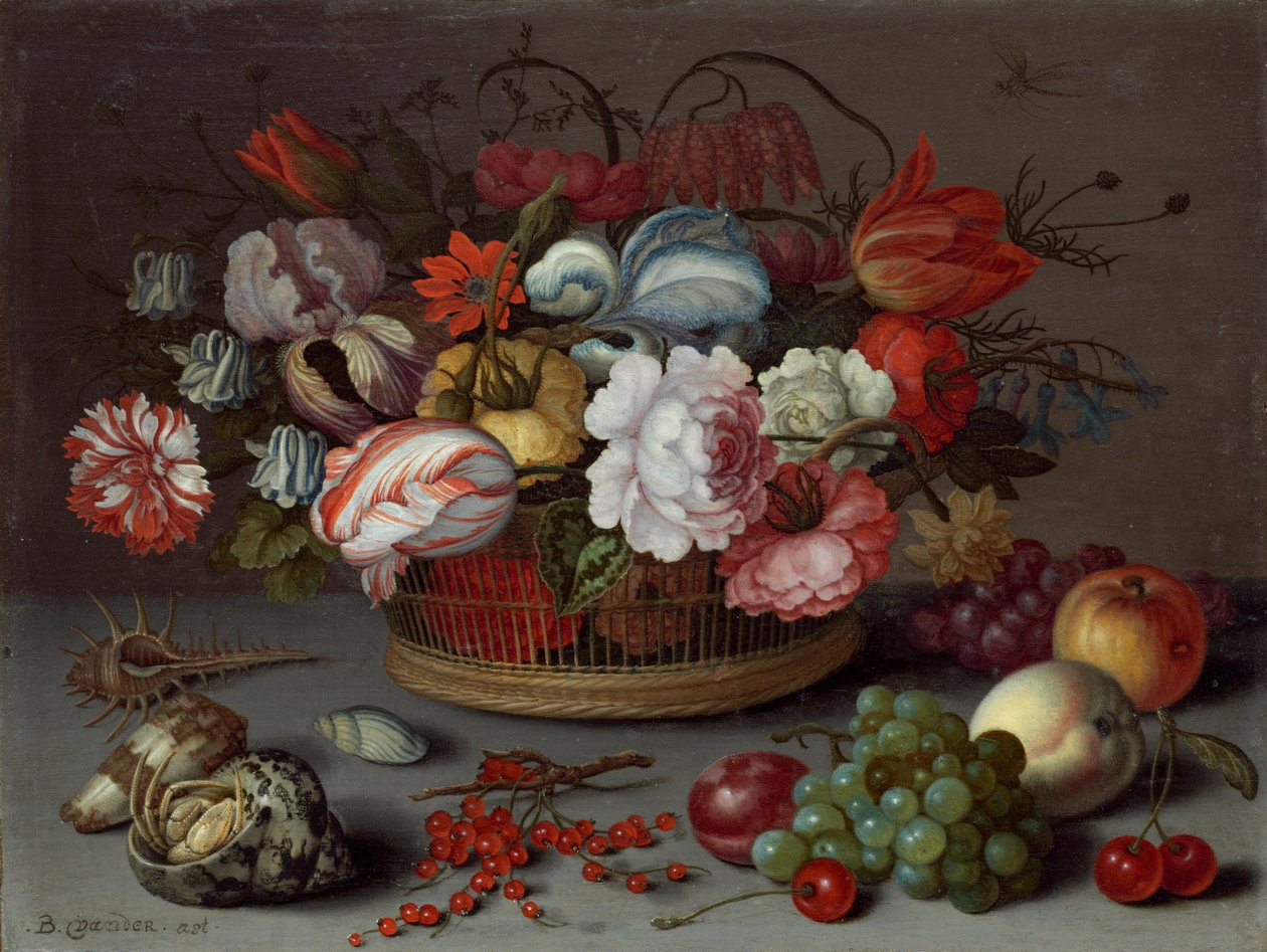 سلة زهور بواسطة Balthasar van der Ast