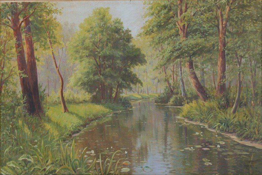 Waldlandschaft mit Flussn بواسطة برونو موراس