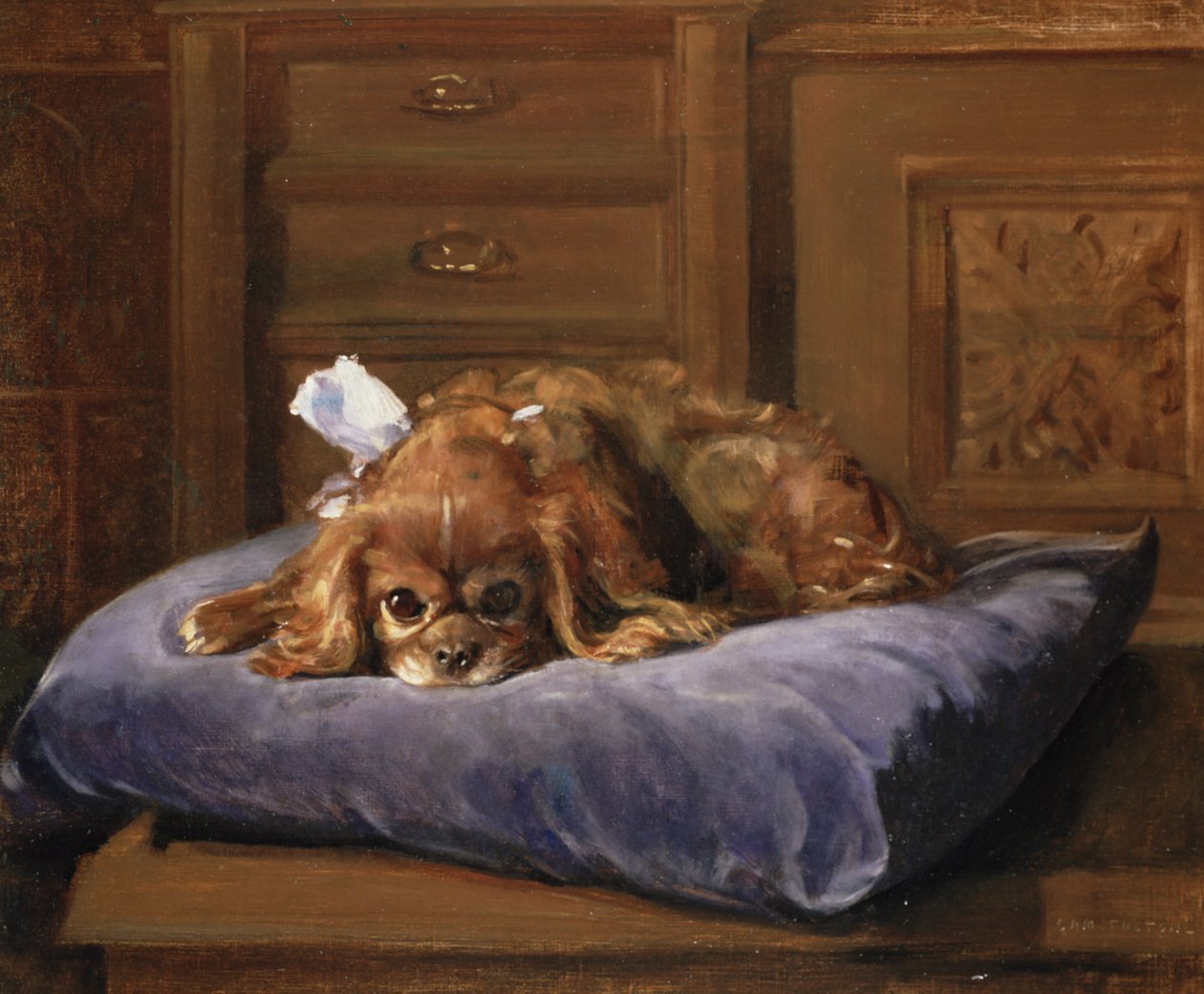 King Charles Spaniel (النفط) بواسطة فولتون