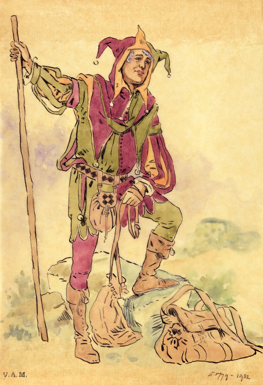 تصميم الأزياء لمهرج من أجل حلم ليلة منتصف الصيف c.1881-93 بواسطة سي وليام