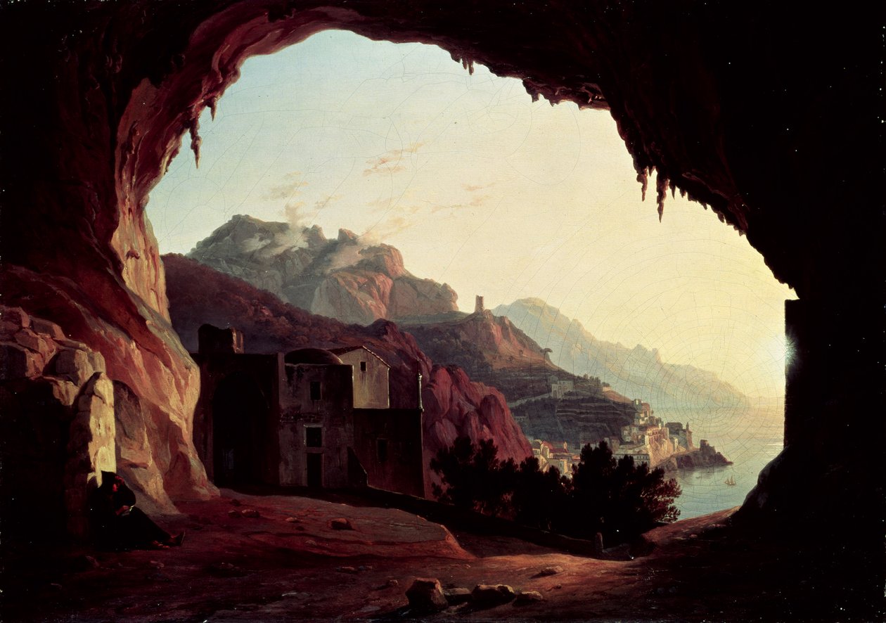 مغارة بالقرب من أمالفي ، ج .1828 بواسطة كارل فيلهلم جويتزلوف