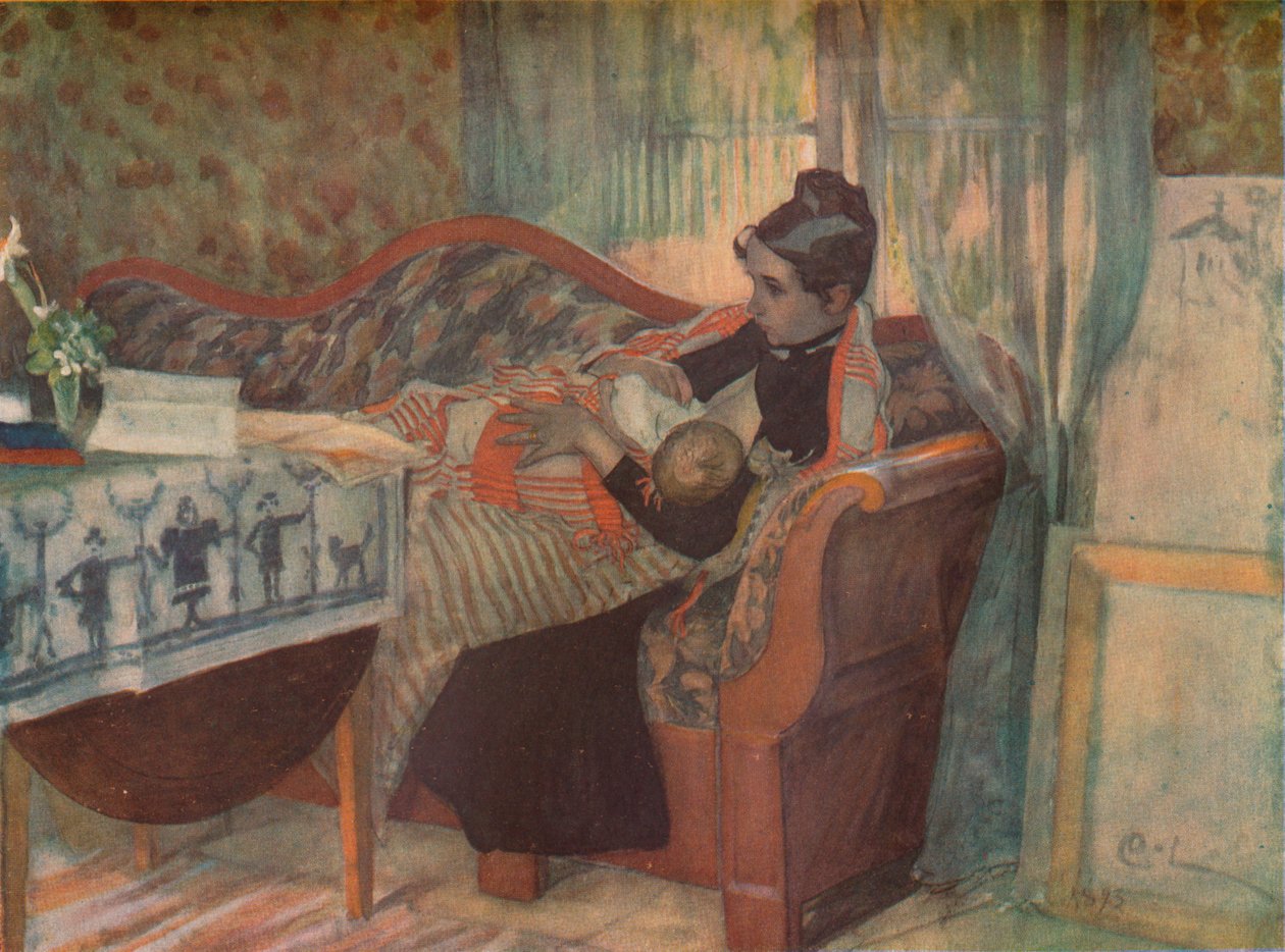 الأم والطفل ، c1900. بواسطة كارل لارسون