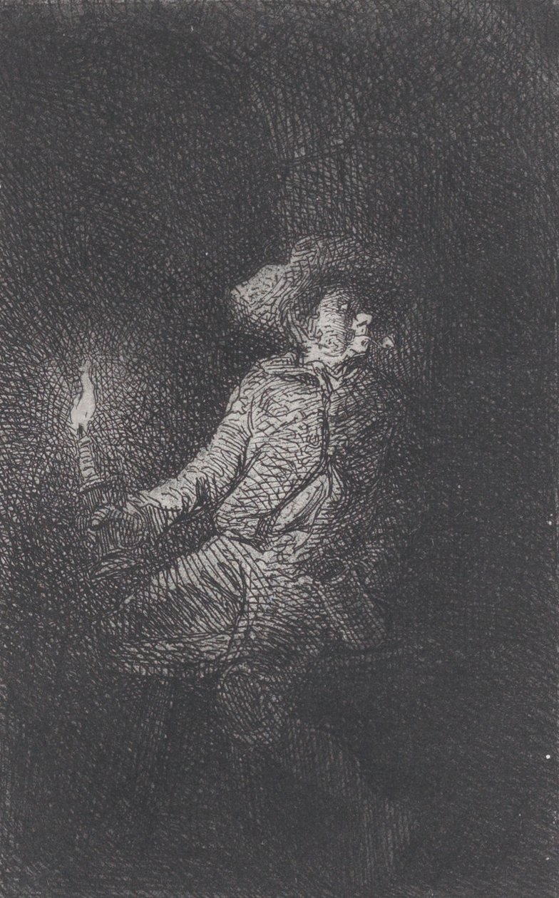 رجل في كهف 1842. بواسطة تشارلز إميل جاك