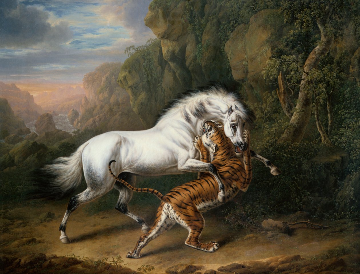 نمر يهاجم الفحل العربي 1824 بواسطة تشارلز تاون