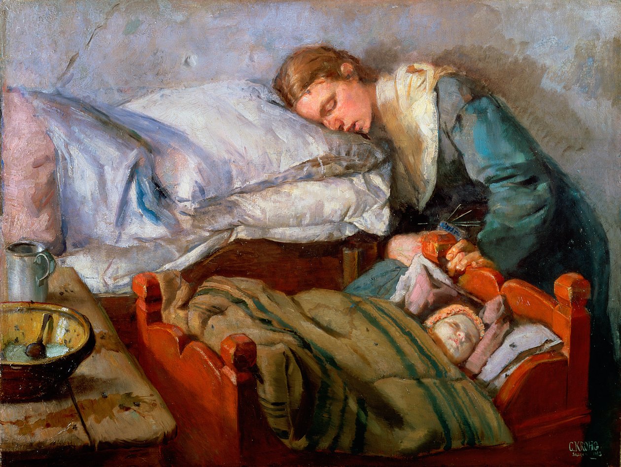 الأم النائمة ، 1883 بواسطة كريستيان كروهيج