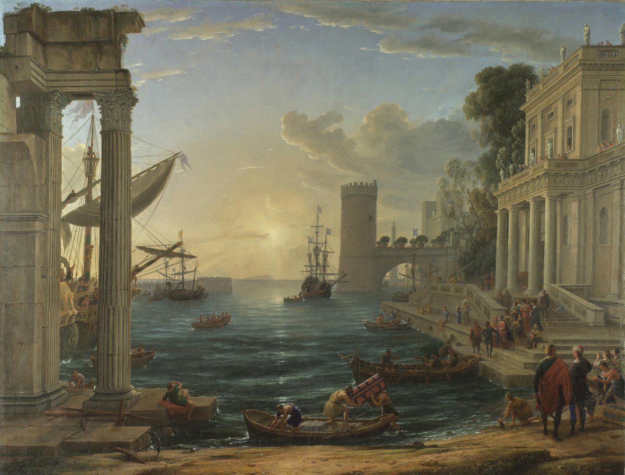 ميناء بحضور ملكة سبأ ، 1648 بواسطة كلود لورين