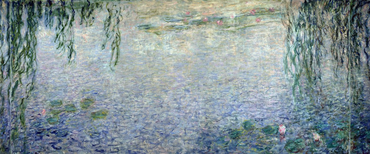 Waterlilies: صباح مع الصفصاف يبكي ، تفاصيل القسم المركزي ، 1915-1926 (انظر أيضًا 162347 und 162349) بواسطة كلود مونيه