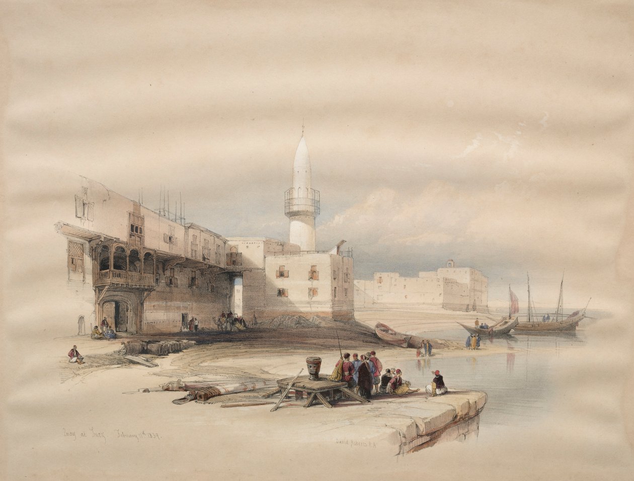 رصيف بالسويس ، 1839. بواسطة ديفيد روبرتس
