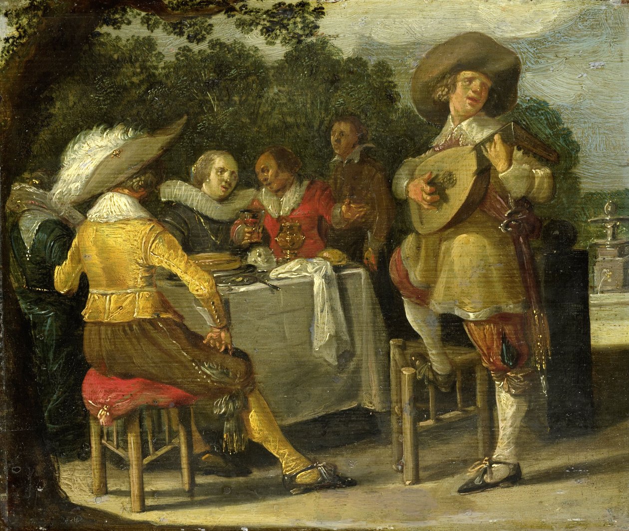 حفلة خارجية ، c.1620-30 بواسطة ديرك الرقبة