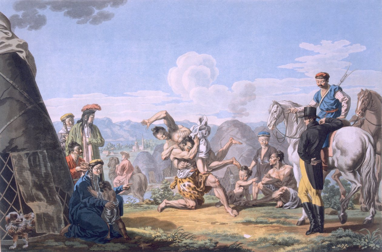 المصارعة ، 1812-13 بواسطة E. Karnejeff