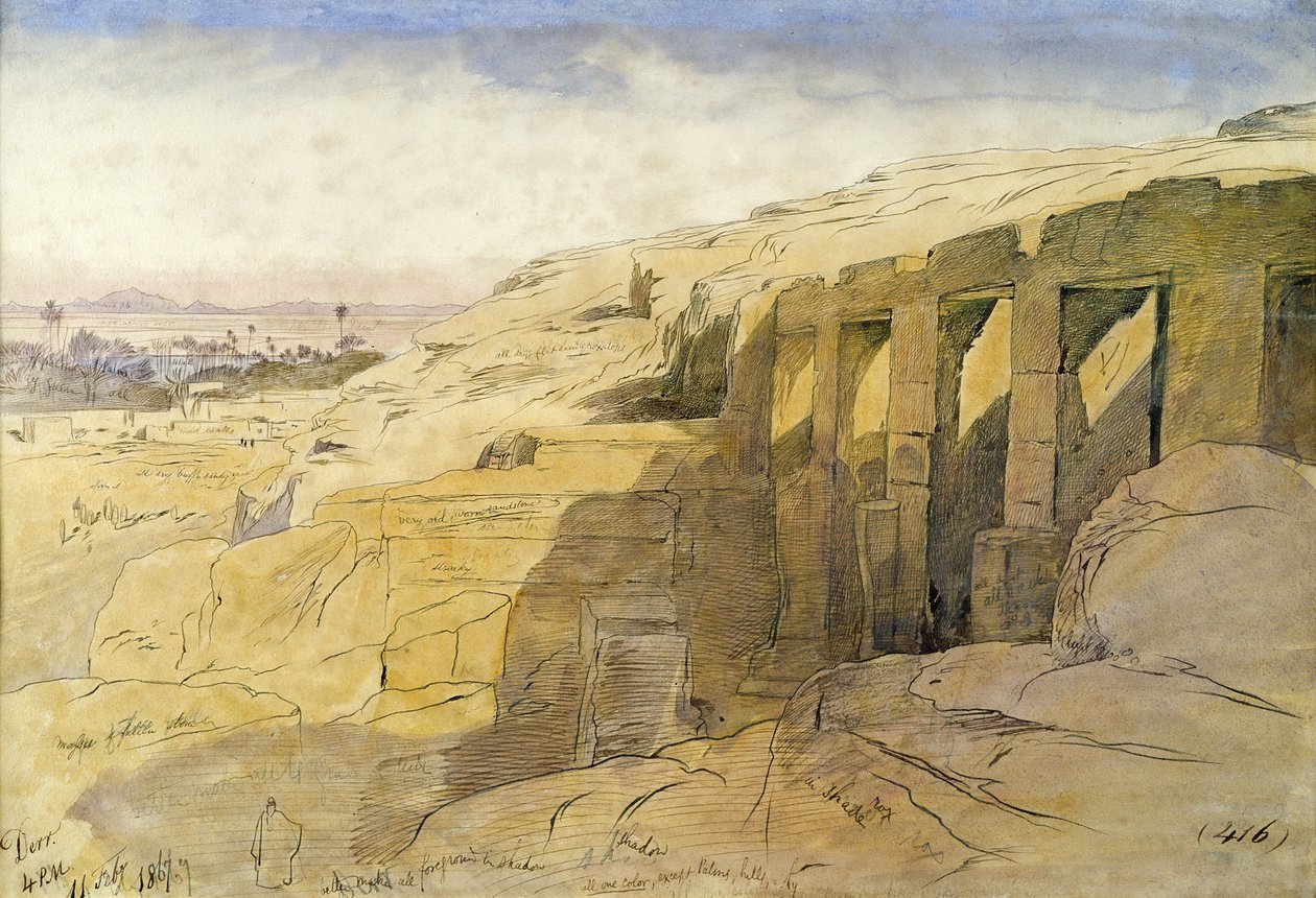 دير ، مصر ، 1867 بواسطة إدوارد لير
