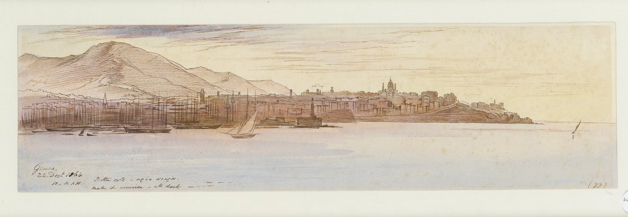 منظر لجنوة ، 1864 بواسطة إدوارد لير