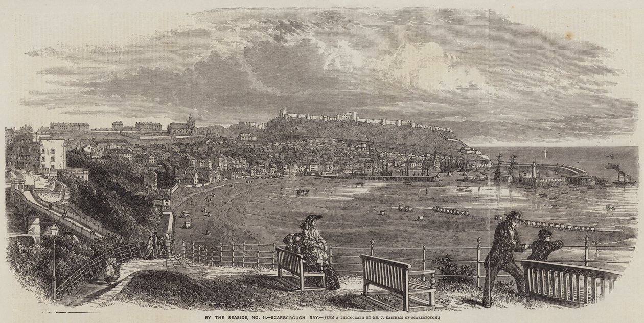 By the Seaside, Scarborough Bay (engraving) بواسطة مدرسة اللغة الإنجليزية