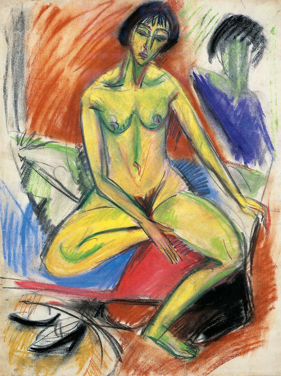 Seated female nude بواسطة إرنست لودفيج كيرشنر