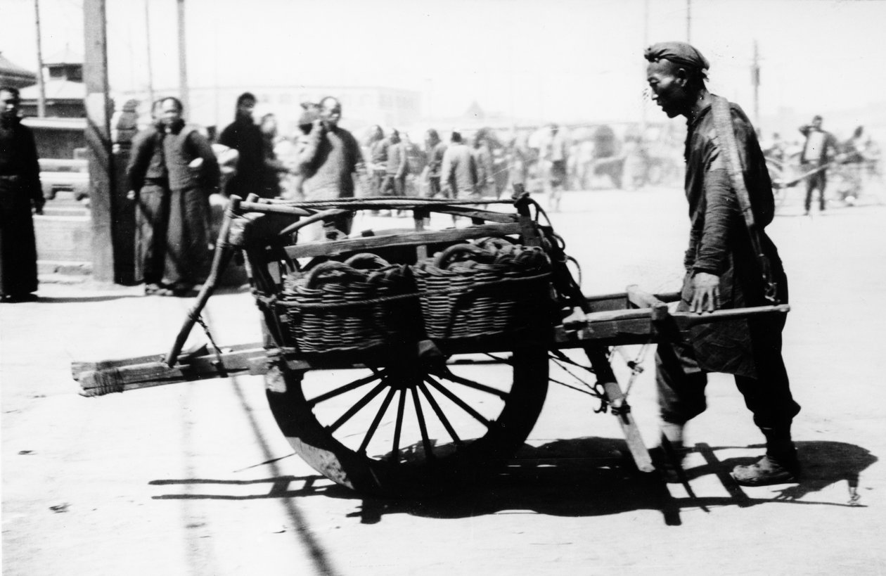 عربة يدوية صينية ، c.1870-90 بواسطة المصور الأوروبي