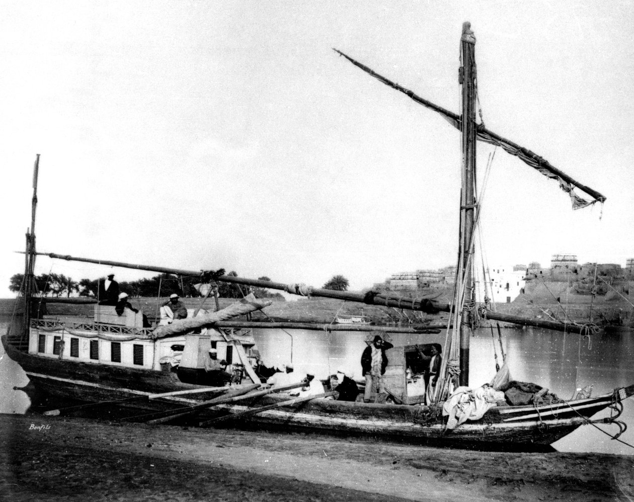 قارب على النيل ، مصر ، 1878 بواسطة فيليكس بونفيس