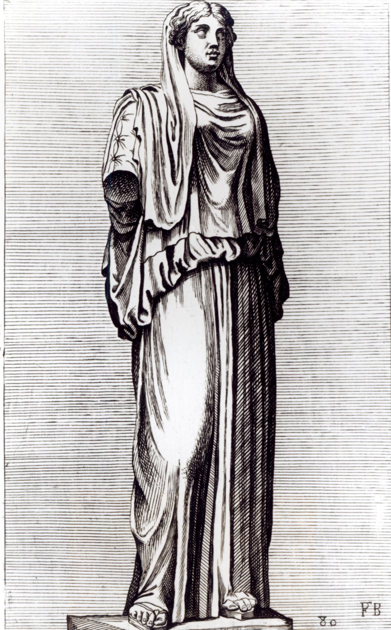 Vestal Virgin ، c.1653 (النقش) بواسطة فرانسوا بيرييه