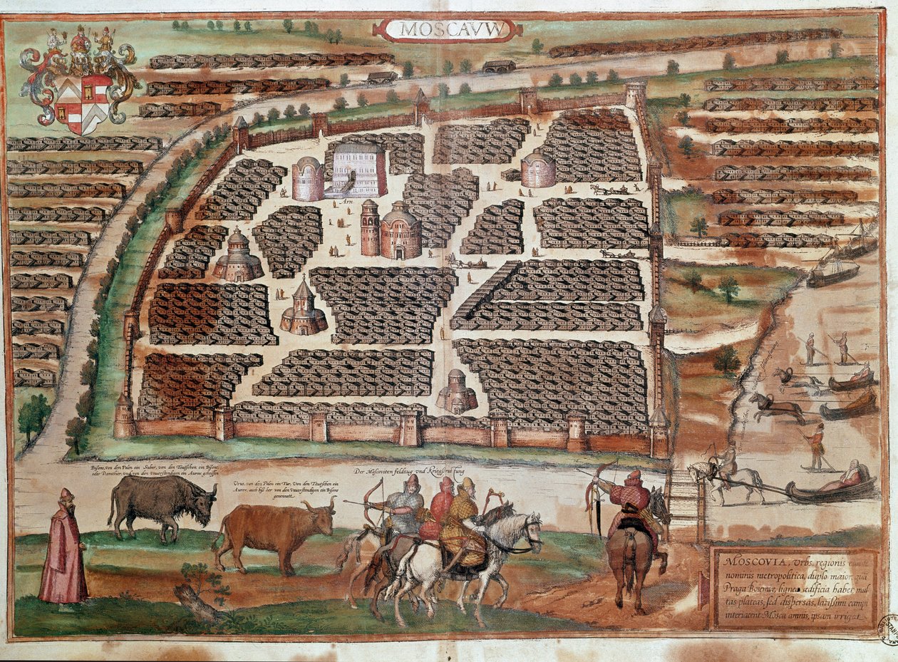 Map of Moscow (engraving بواسطة فرانز هوجينبرغ