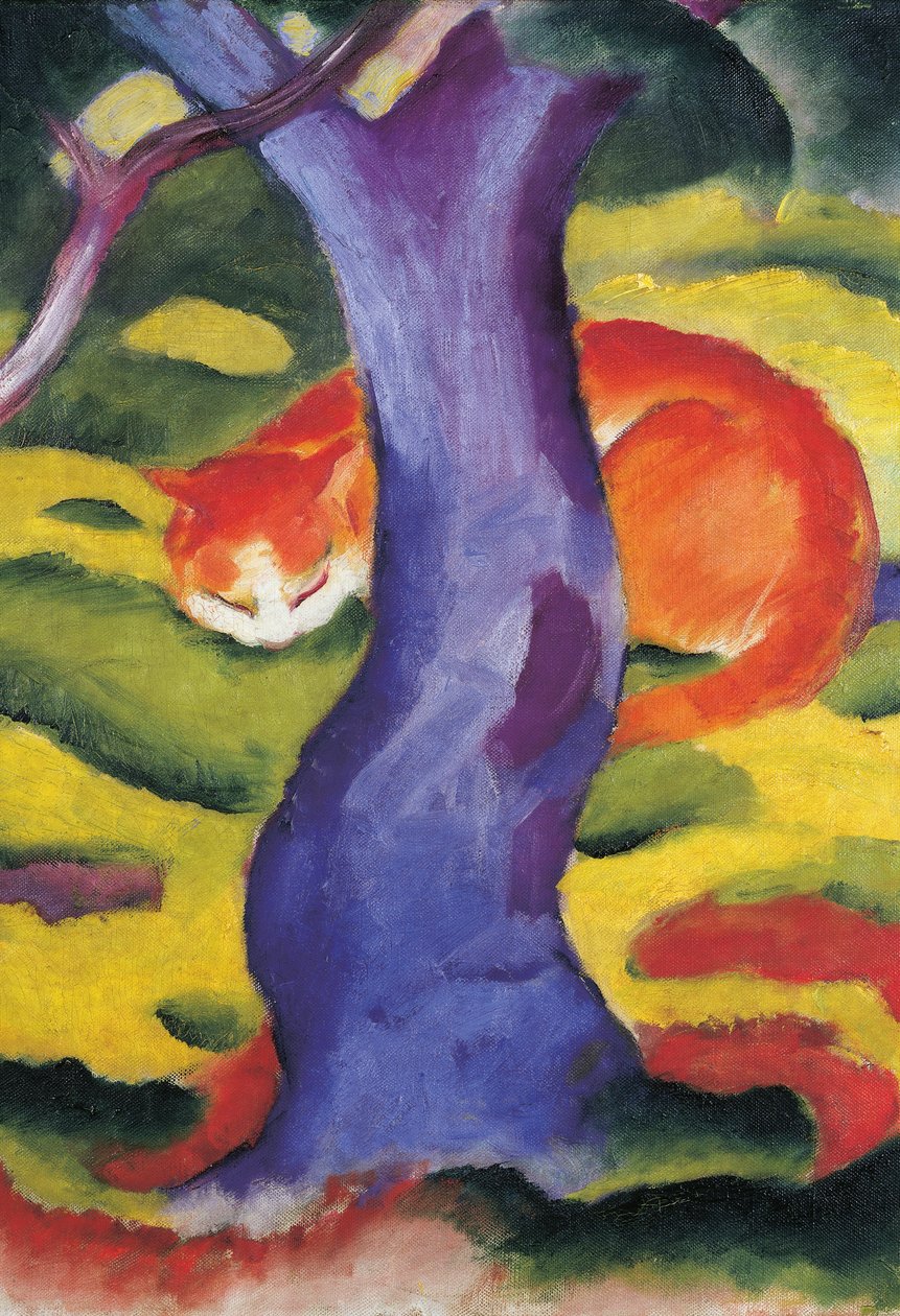 Cat behind tree, 50x70 cm بواسطة فرانز مارك