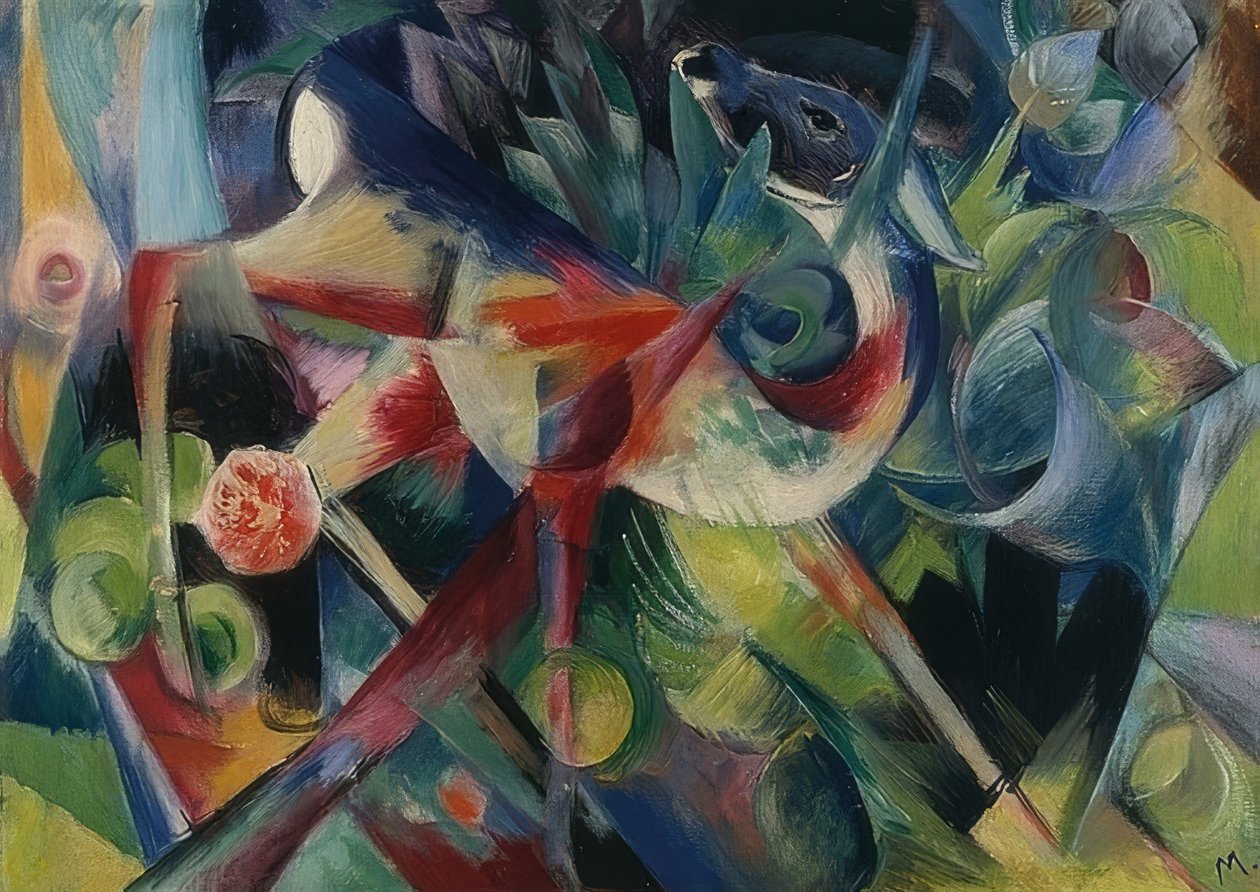 غزال رو في حديقة الزهور. 1913 بواسطة فرانز مارك