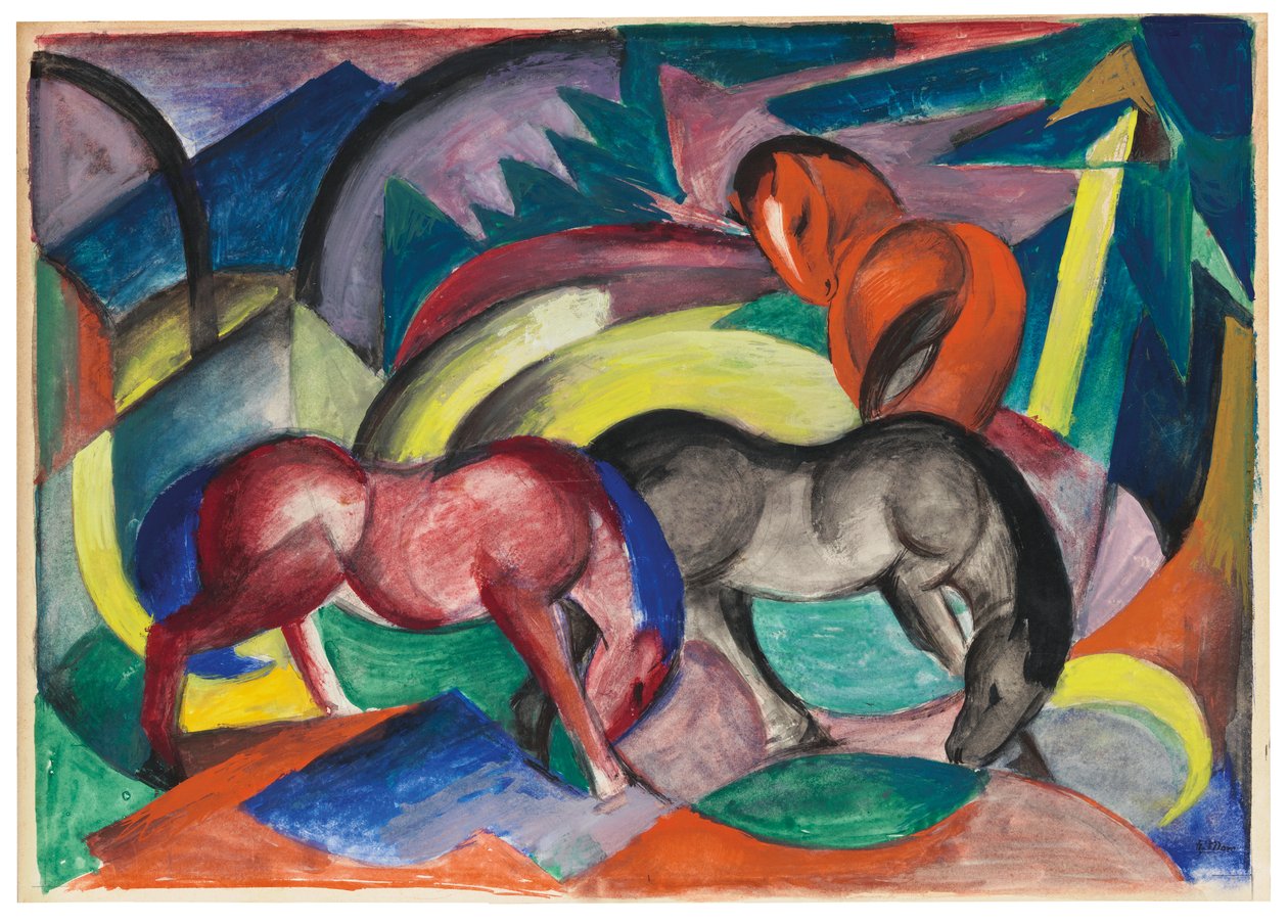 ثلاثة خيول ، 1912 بواسطة فرانز مارك