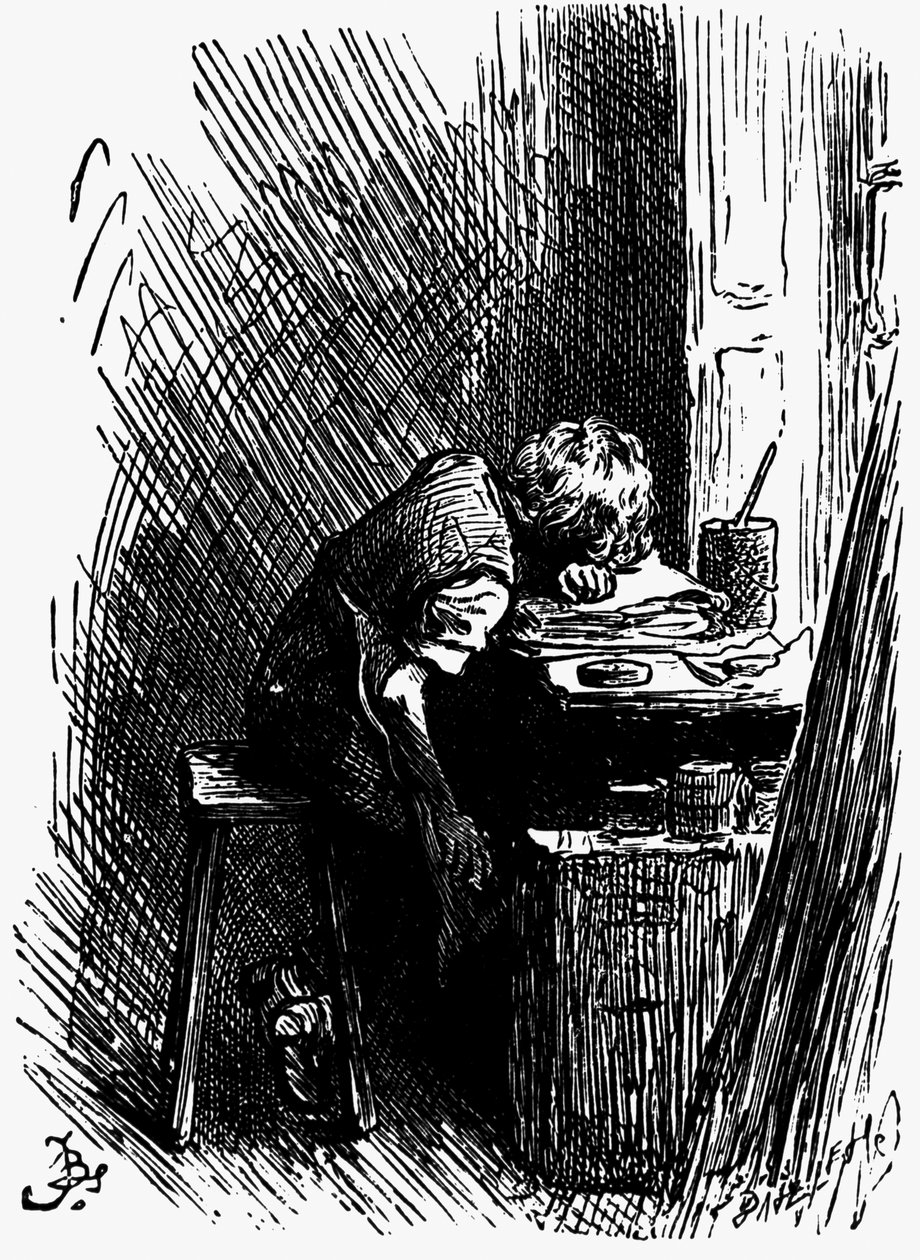ديكنز في مستودع السواد ، 1880 بواسطة فريدريك بارنارد