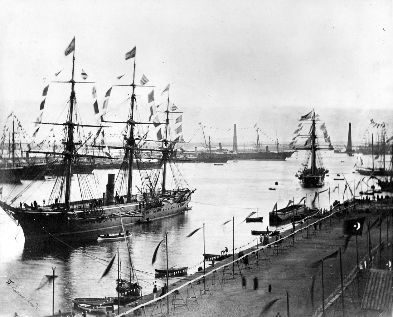 افتتاح قناة السويس ببورسعيد 1869 بواسطة مصور فرنسي