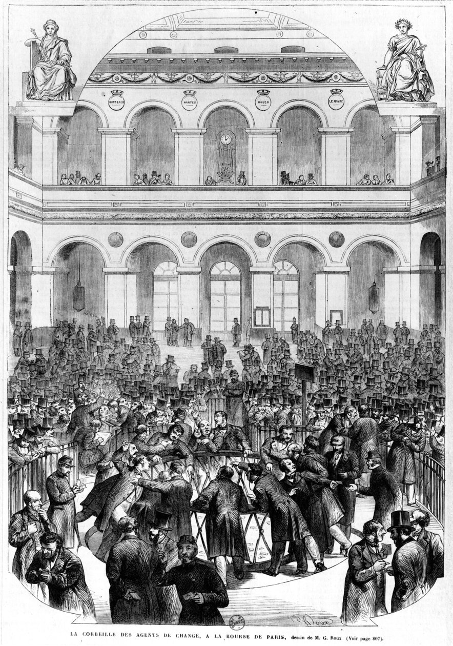 كوربيلي في بورصة باريس 1873 بواسطة المدرسة الفرنسية