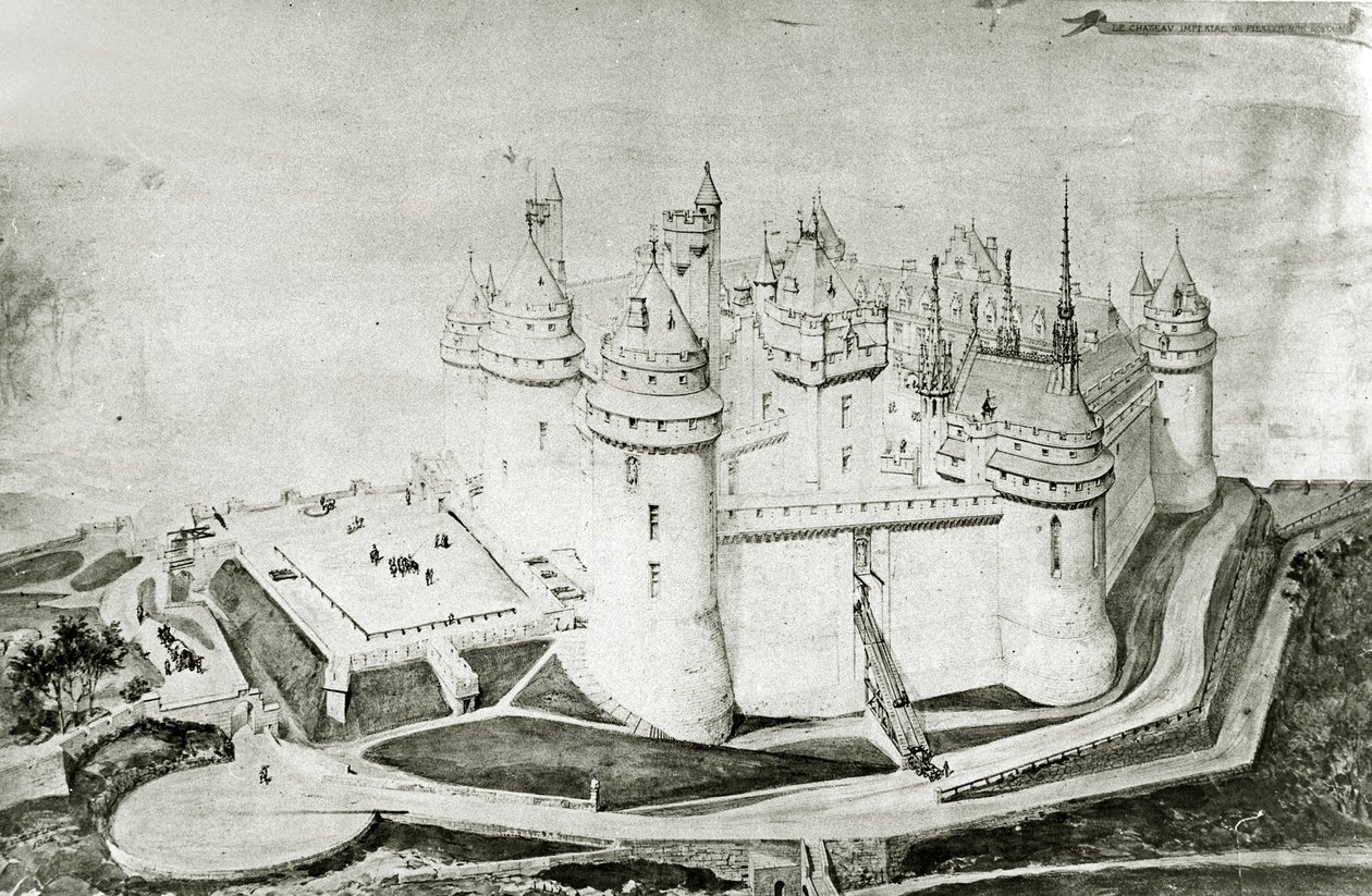 قلعة Pierrefonds بواسطة المدرسة الفرنسية