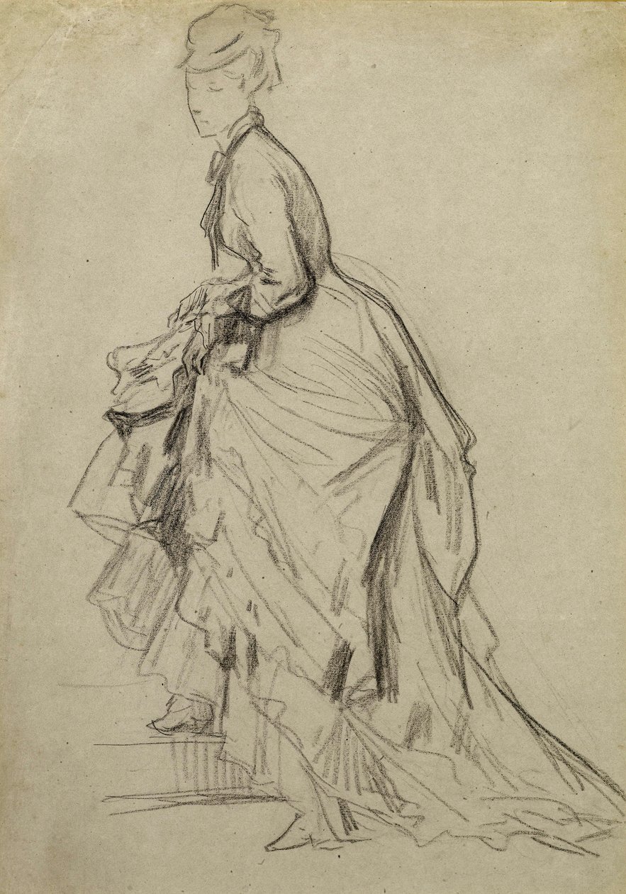 عرض الكاحل ، c.1880 (طباشير على ورق) بواسطة المدرسة الفرنسية