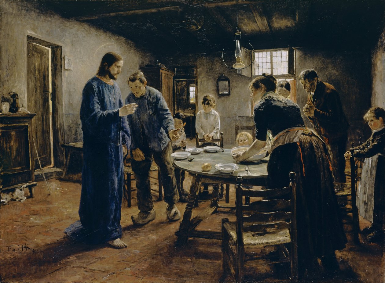 صلاة العشاء ، 1885 بواسطة فريتز فون Uhde