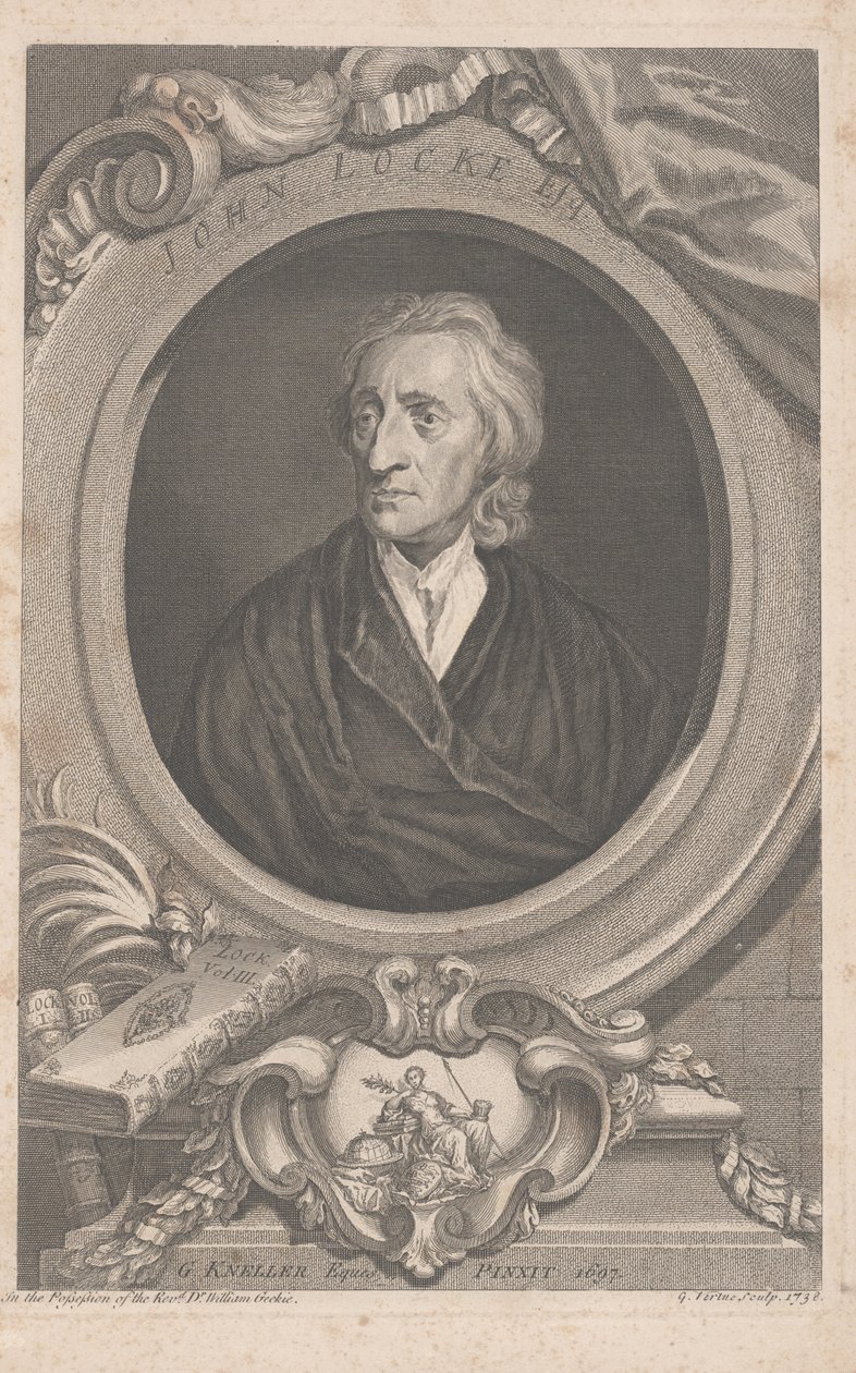 جون لوك ، 1738 بواسطة G. and Kneller، G. Vertue