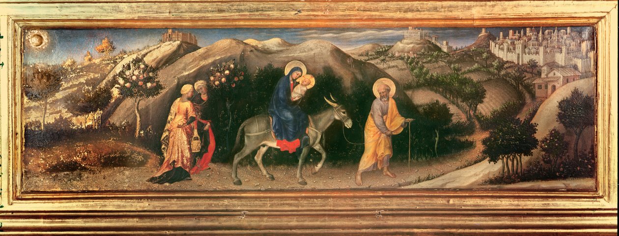 عشق المجوس Altarpiece ، رحلة بريديلا المركزية إلى مصر ، 1423 (درجة الحرارة على اللوحة) بواسطة غير اليهود دا فابريانو