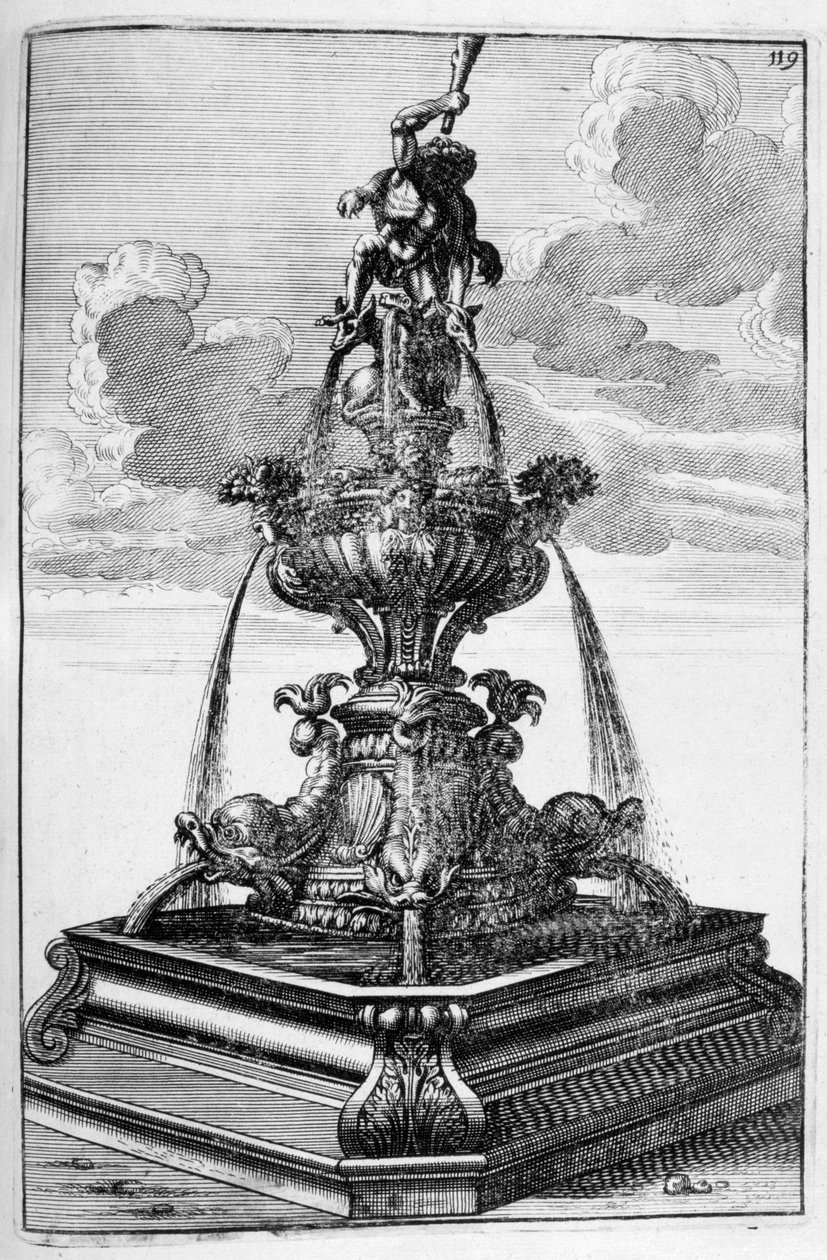 تصميم نافورة ، 1664 بواسطة جورج أندرياس بوكلر